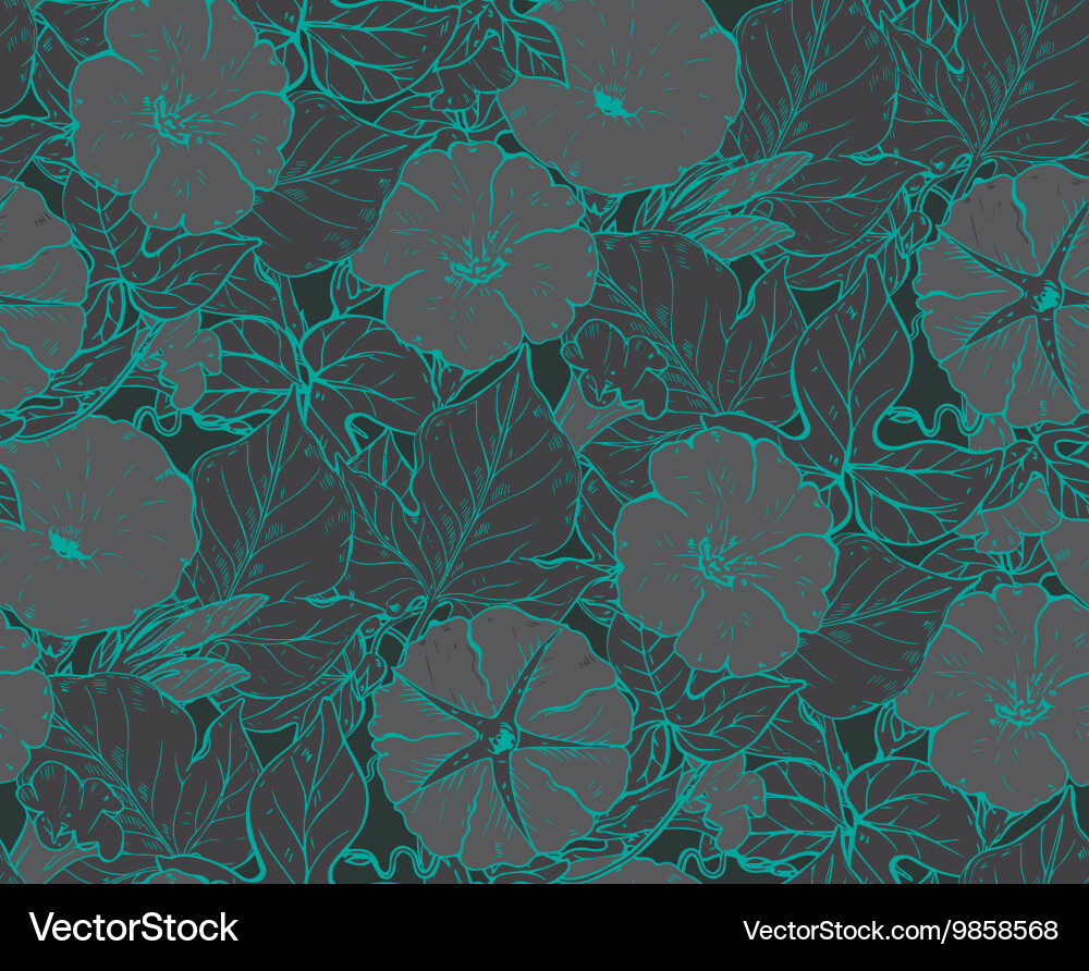 Seamless pattern with hand drawn bindweed Vector Image