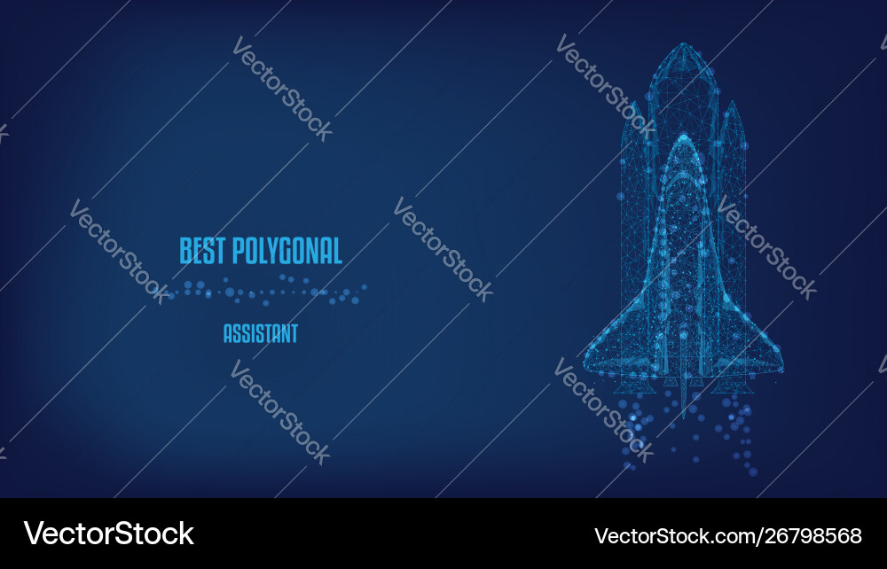 Startup concept shuttle launch from triangles Startup concept shuttle launch from triangles vector image
