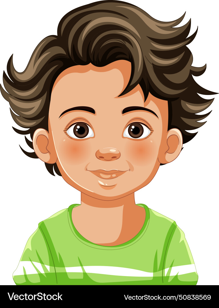 A happy young boy smiling Royalty Free Vector Image