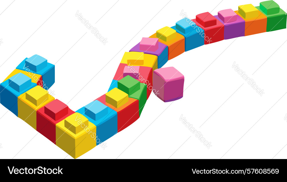 Colorful building blocks path design generative vector image