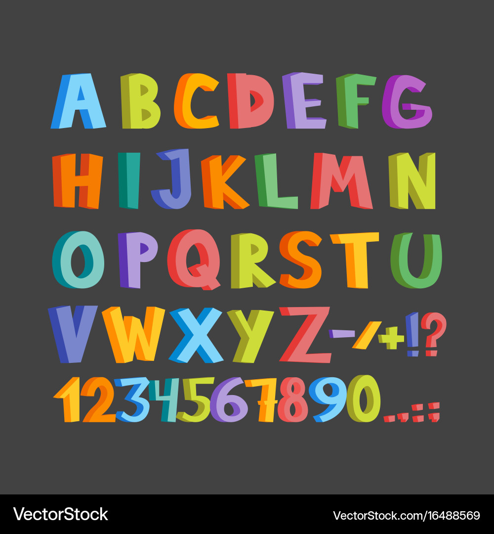 Colorful Comic Alphabet Set Vector Image