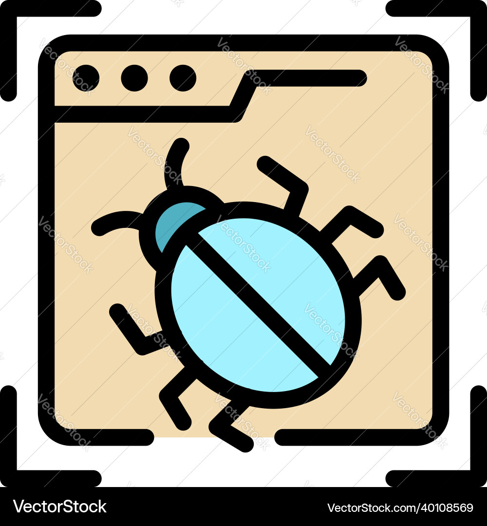 Internet bug icon color outline Vector Image