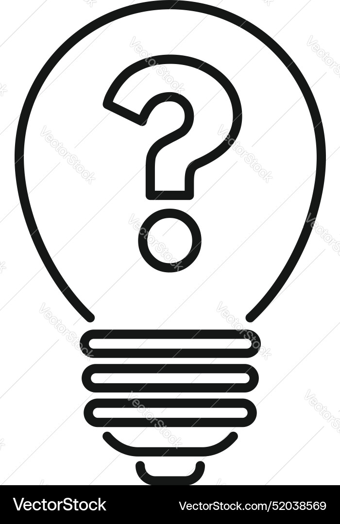 Light bulb question mark brainstorming new idea Light bulb question mark brainstorming new idea vector image