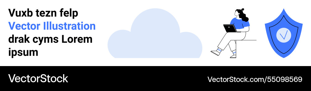 Online security and cloud computing with person Online security and cloud computing with person vector image