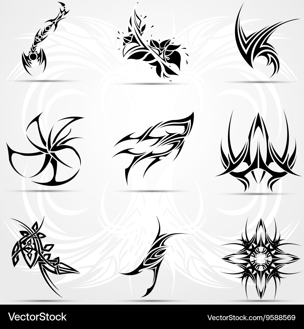 Tribal tattoo set Royalty Free Vector Image - VectorStock