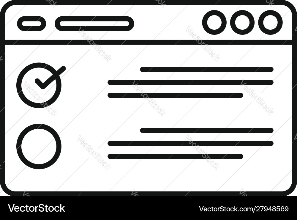 Web checklist icon outline style Vector Image