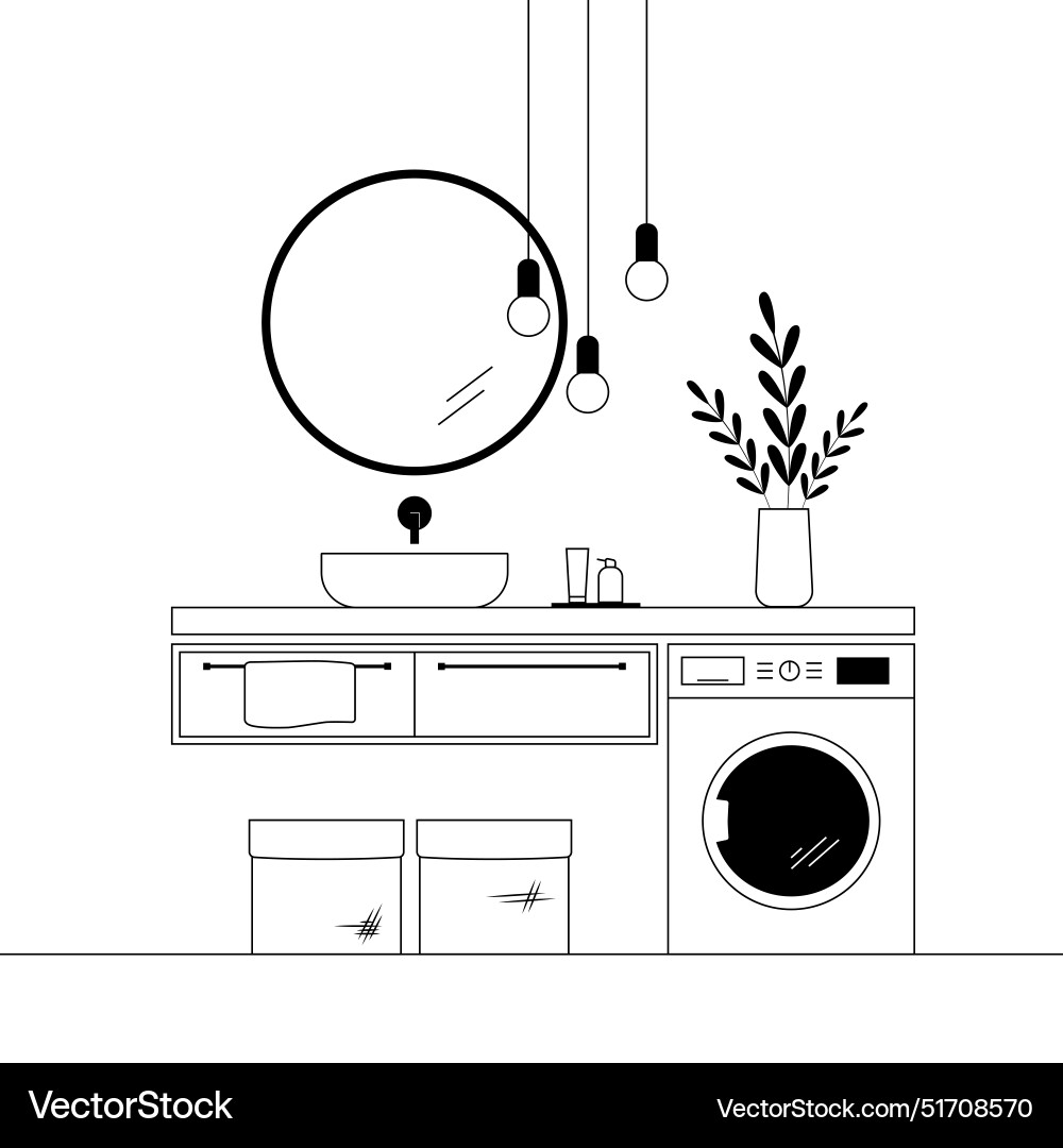 Bathroom interior Royalty Free Vector Image - VectorStock