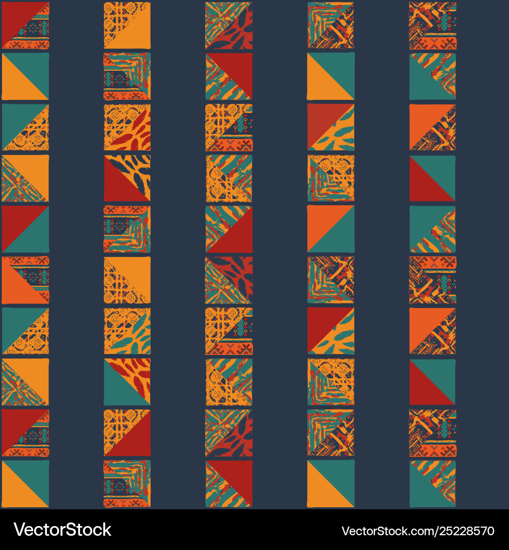 Boho African Square Pattern Vector Image