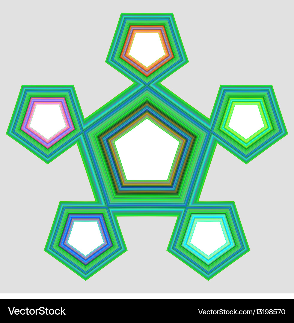 Five part pentagonal infographic element design vector image