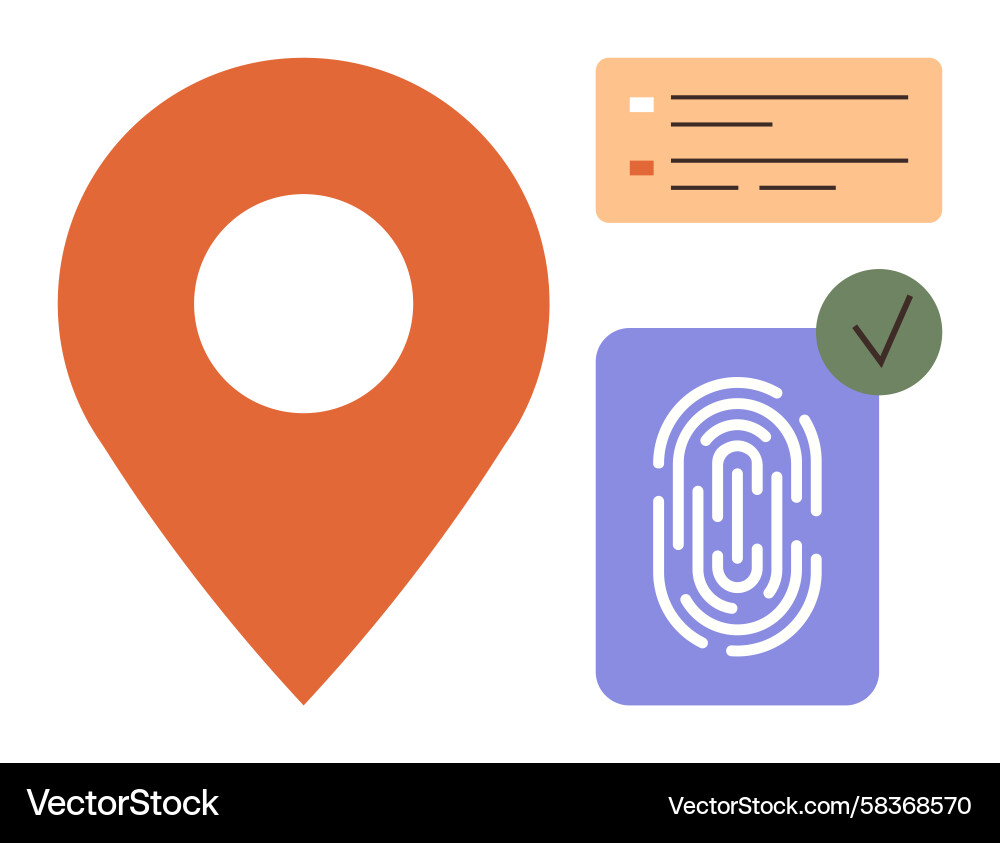 Geolocation & Biometric Access Vector Image