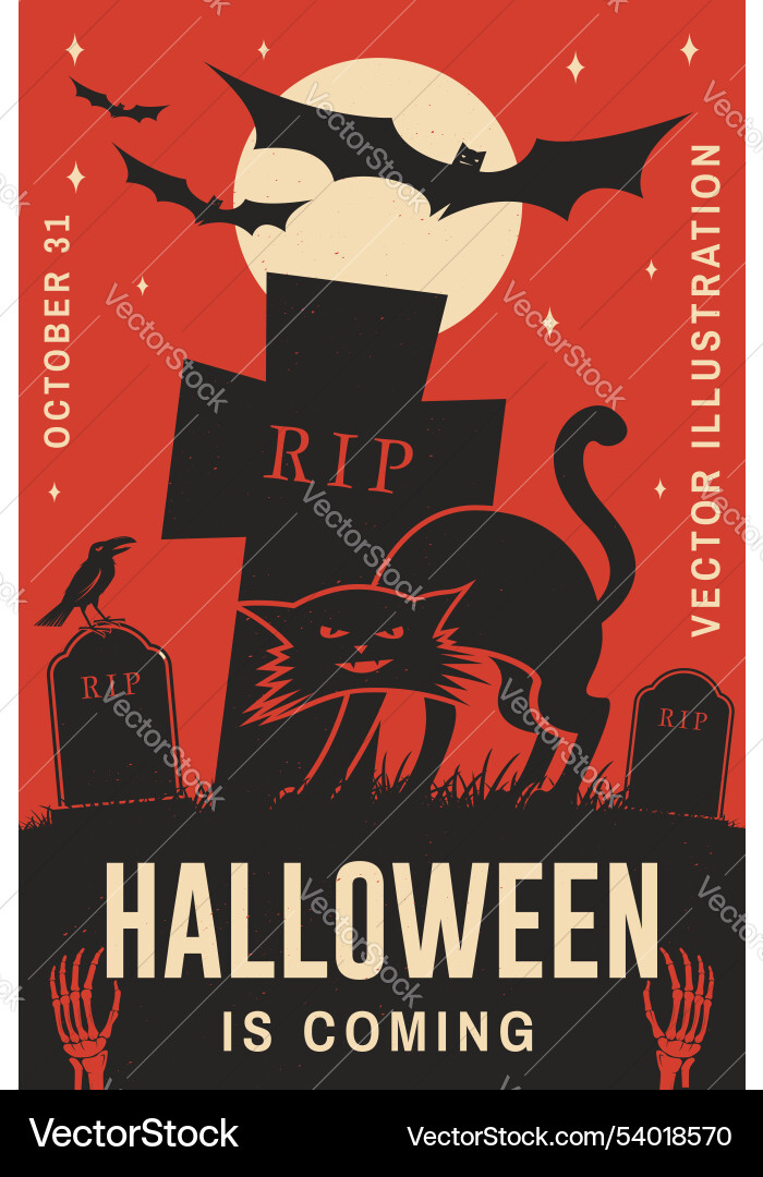 Halloween kommt Poster Konzept Halloween kommt Poster Konzept vektorbild