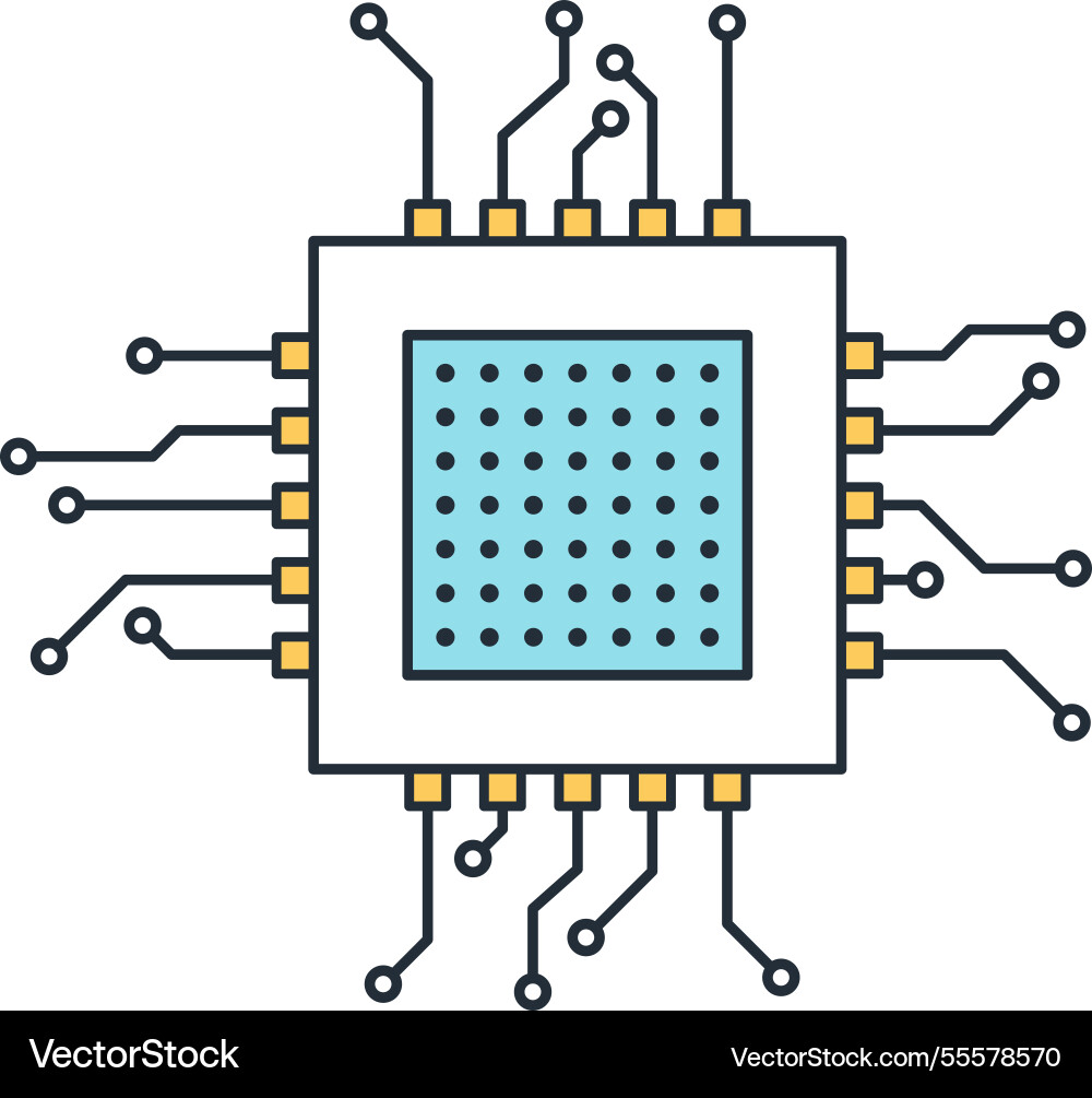 Hardware flat line web icon concept Hardware flat line web icon concept vector image