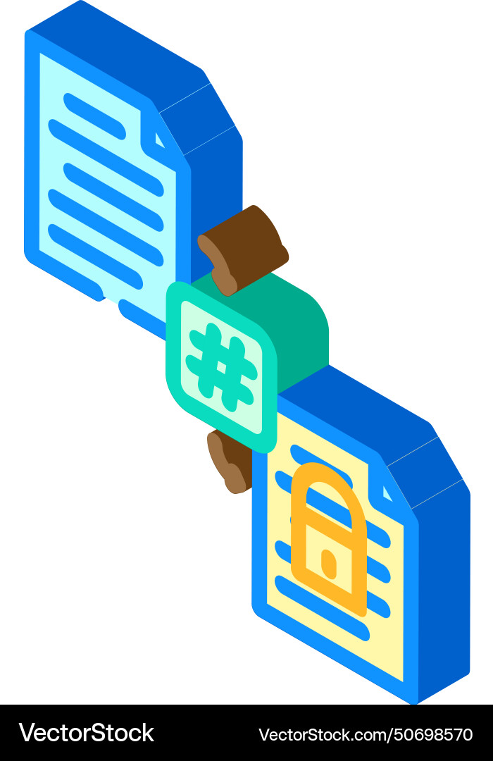 Hashing-Algorithmus isometrisches Icon Hashing-Algorithmus isometrisches Icon vektorbild