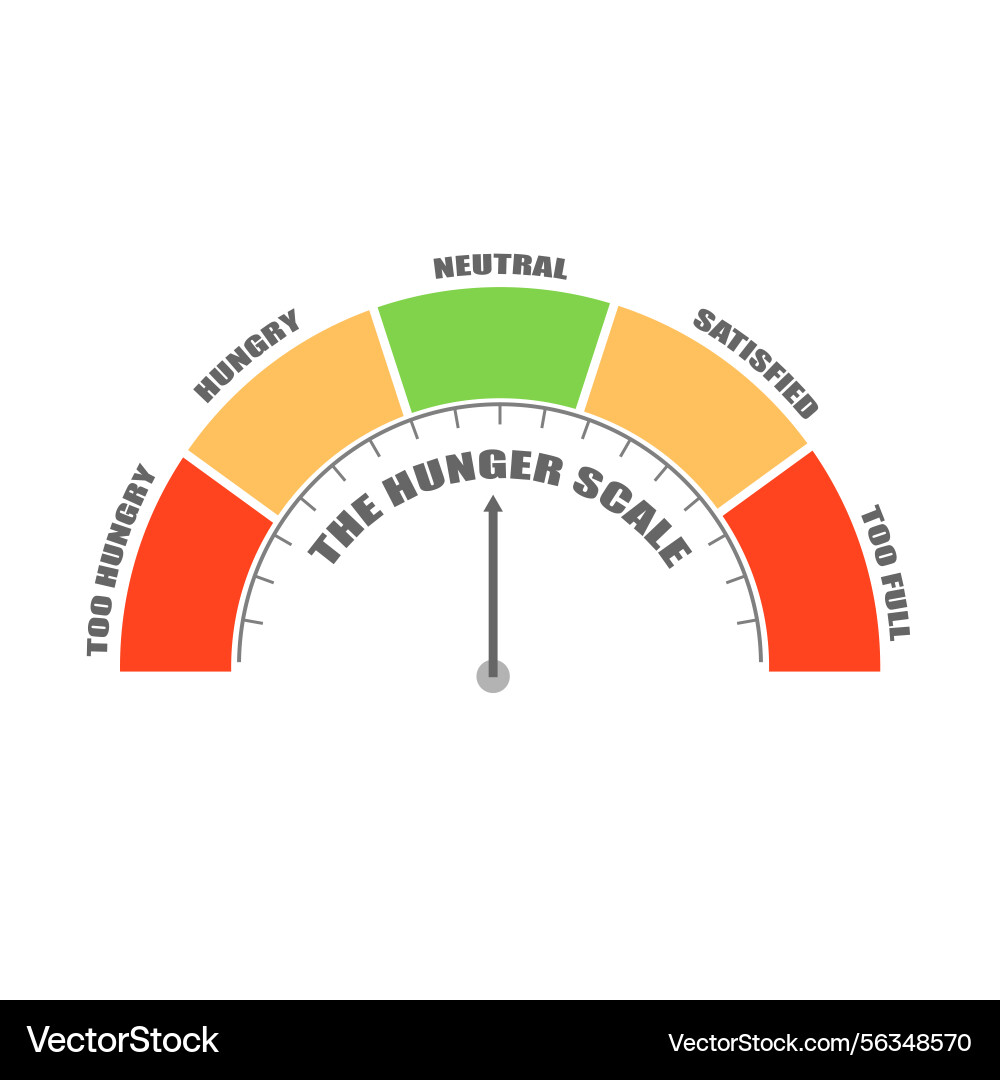 Hunger scale with arrow measurement value chart Hunger scale with arrow measurement value chart vector image