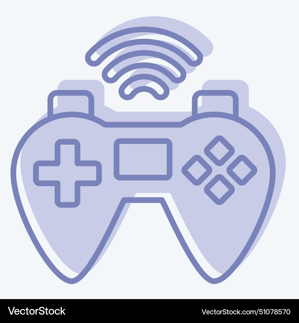 Icon gamepad related to online game symbol two Vector Image