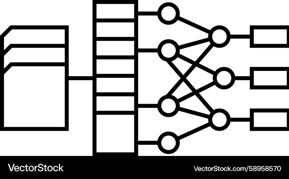 Machine Learning Feature Extraction Icon Vector Image
