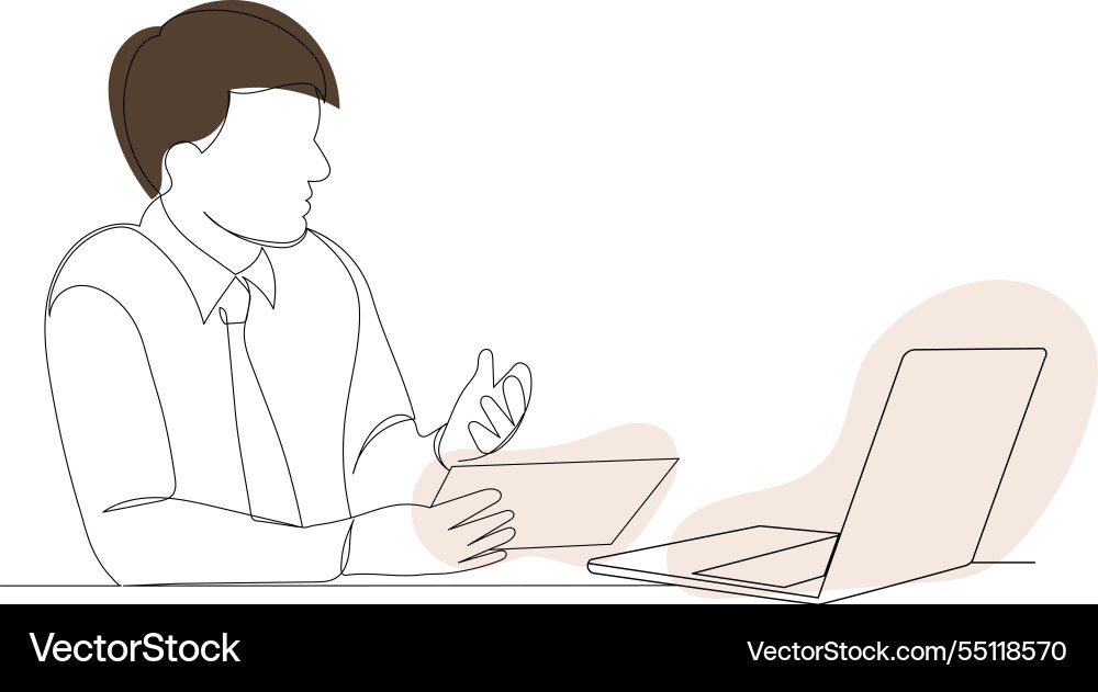 Man running sketch continuous line drawing vector image