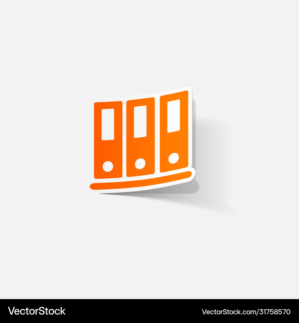 Paper clipped sticker office folders Royalty Free Vector