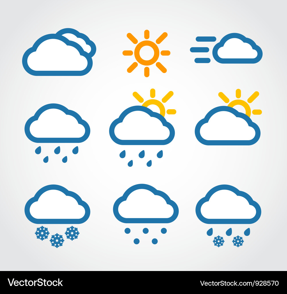 Weather Condition Icons Set Vector Image