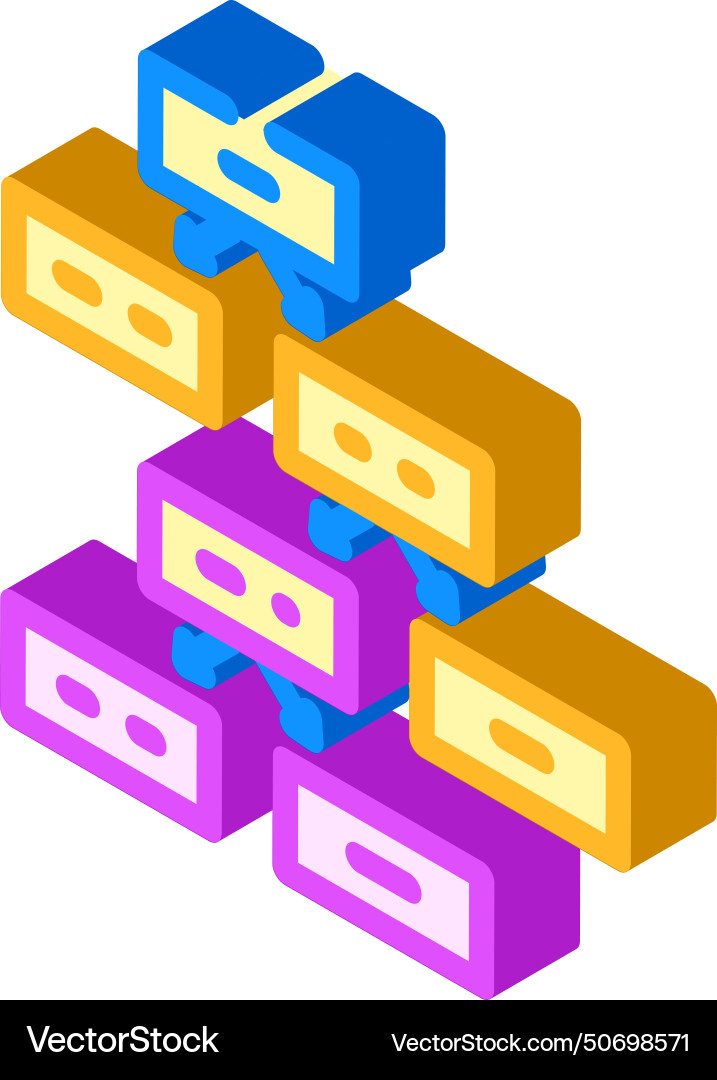 Decision tree algorithm isometric icon Decision tree algorithm isometric icon vector image