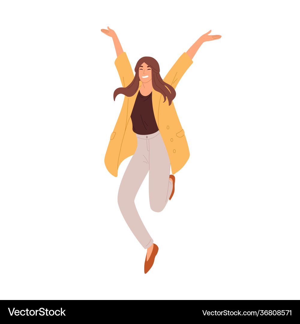 Joyful Woman Celebrating Success Vector Image