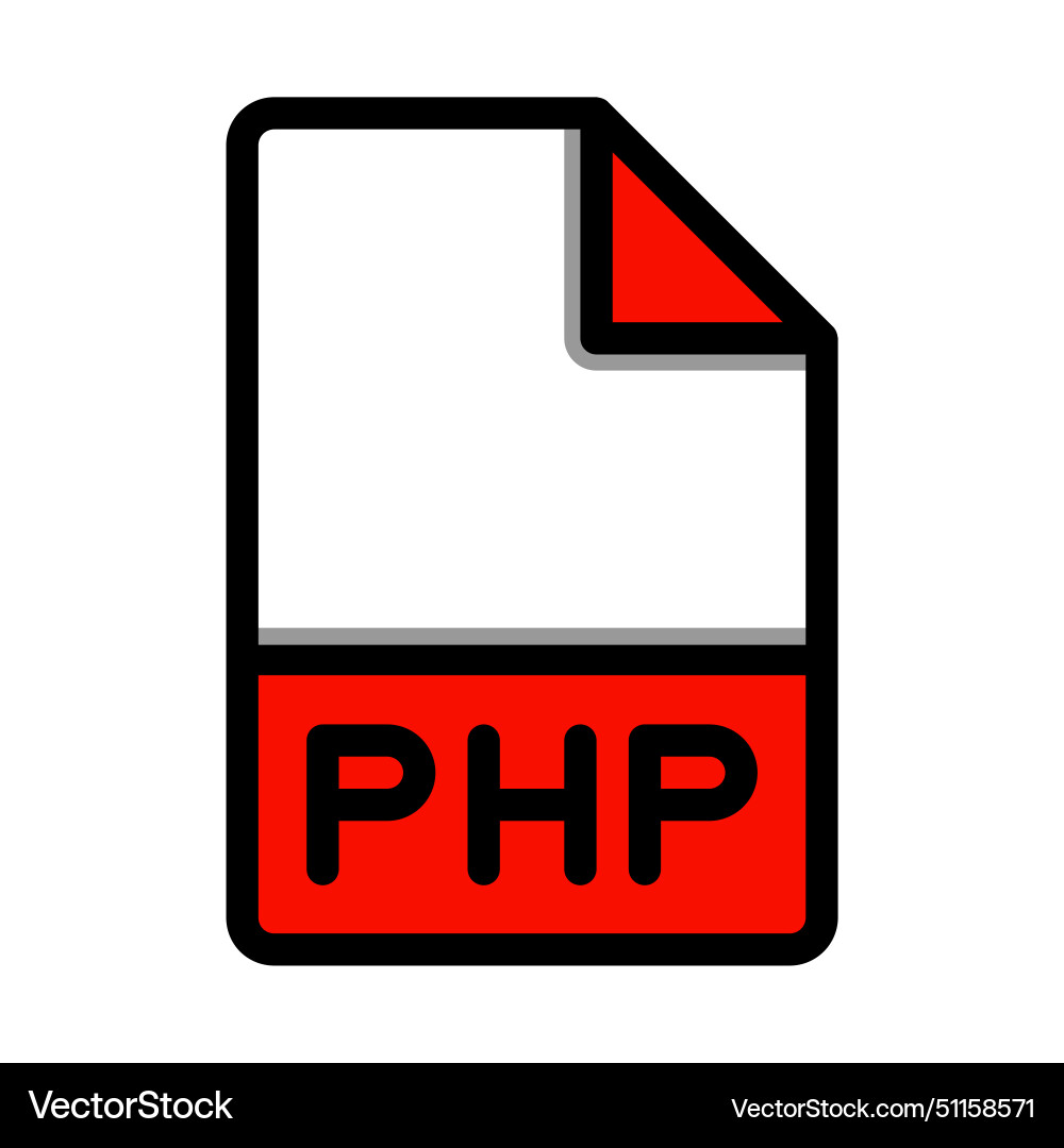 Php file type format icon extension document Php file type format icon extension document vector image