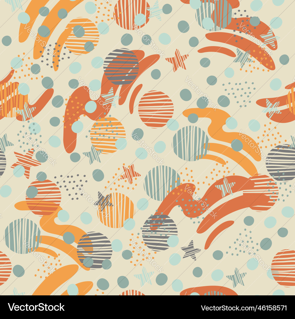Seamless pattern abstract shapes and stars Seamless pattern abstract shapes and stars vector image