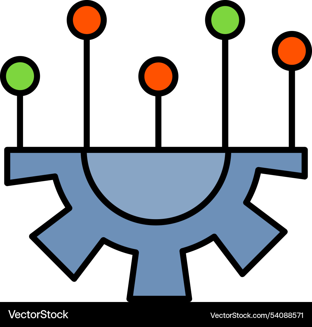 Setting line filled icon design Vector Image