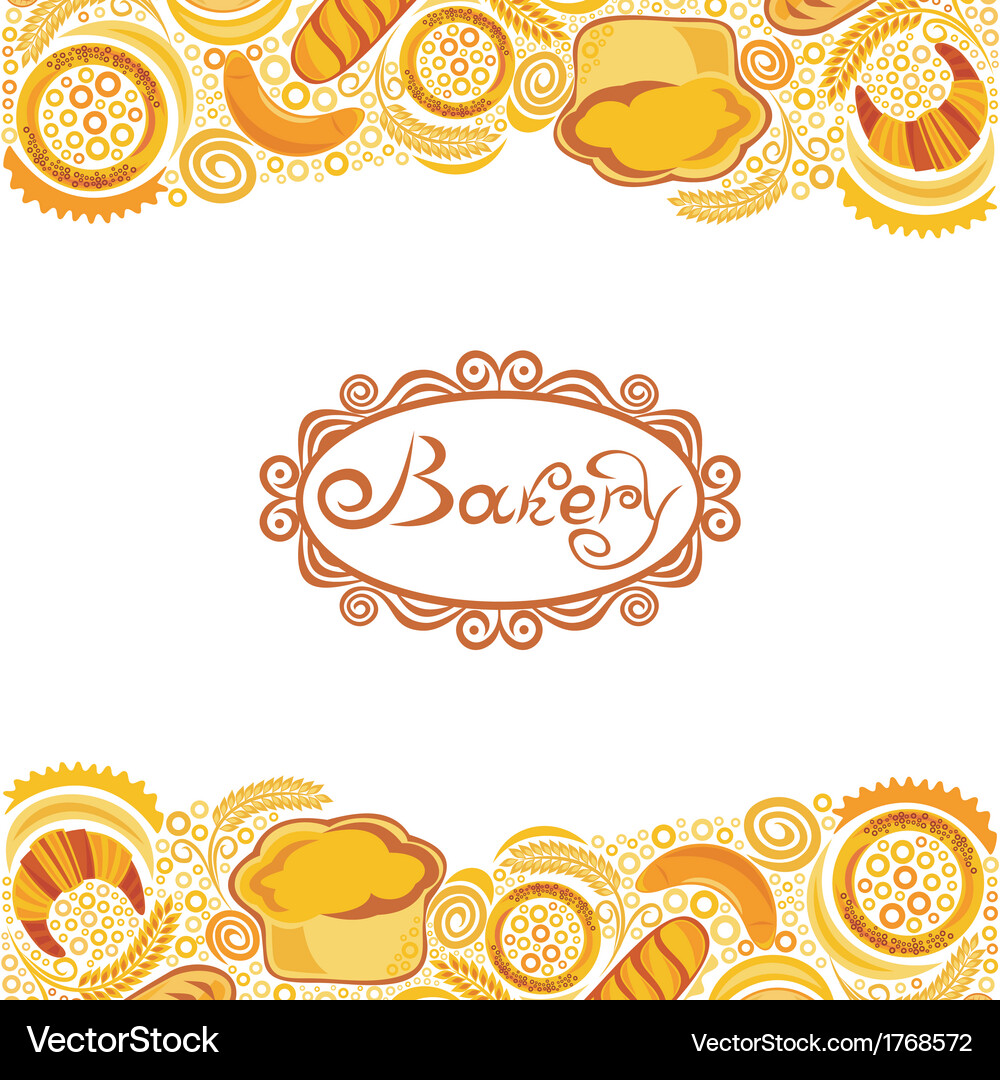 Bakery Bread Pattern Background Vector Image