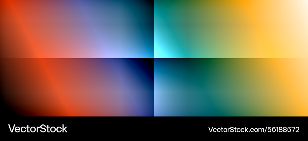 Four quadrants display gradient color schemes Four quadrants display gradient color schemes vector image