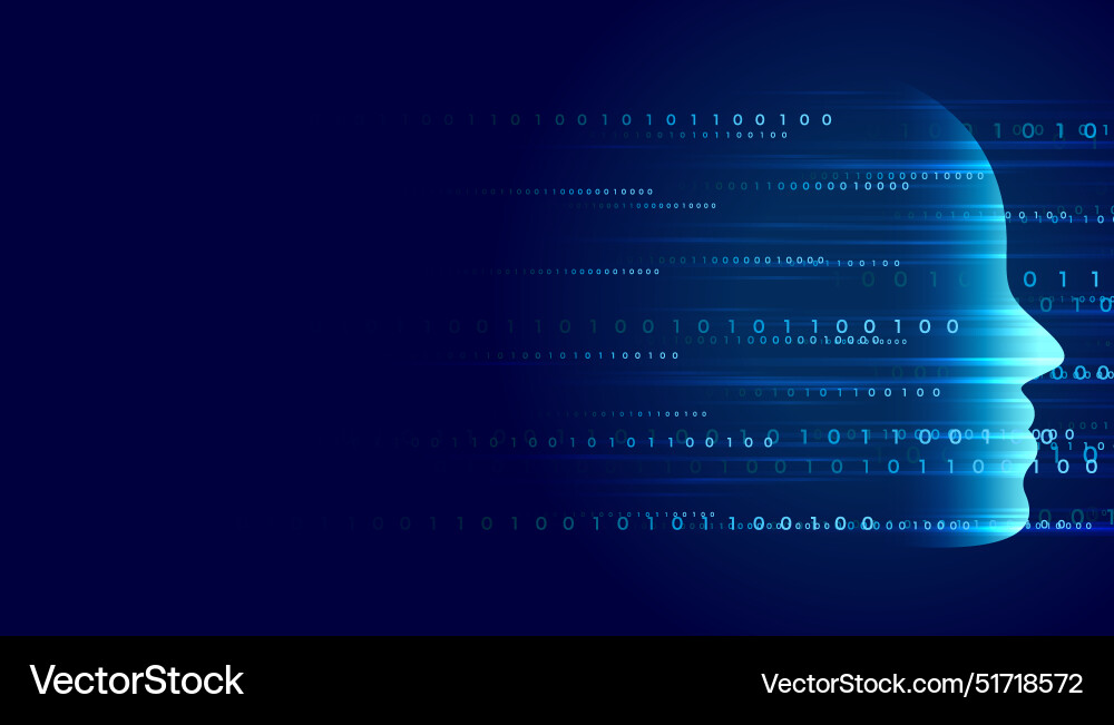 Futuristic ai tech binary code concept wallpaper Vector Image