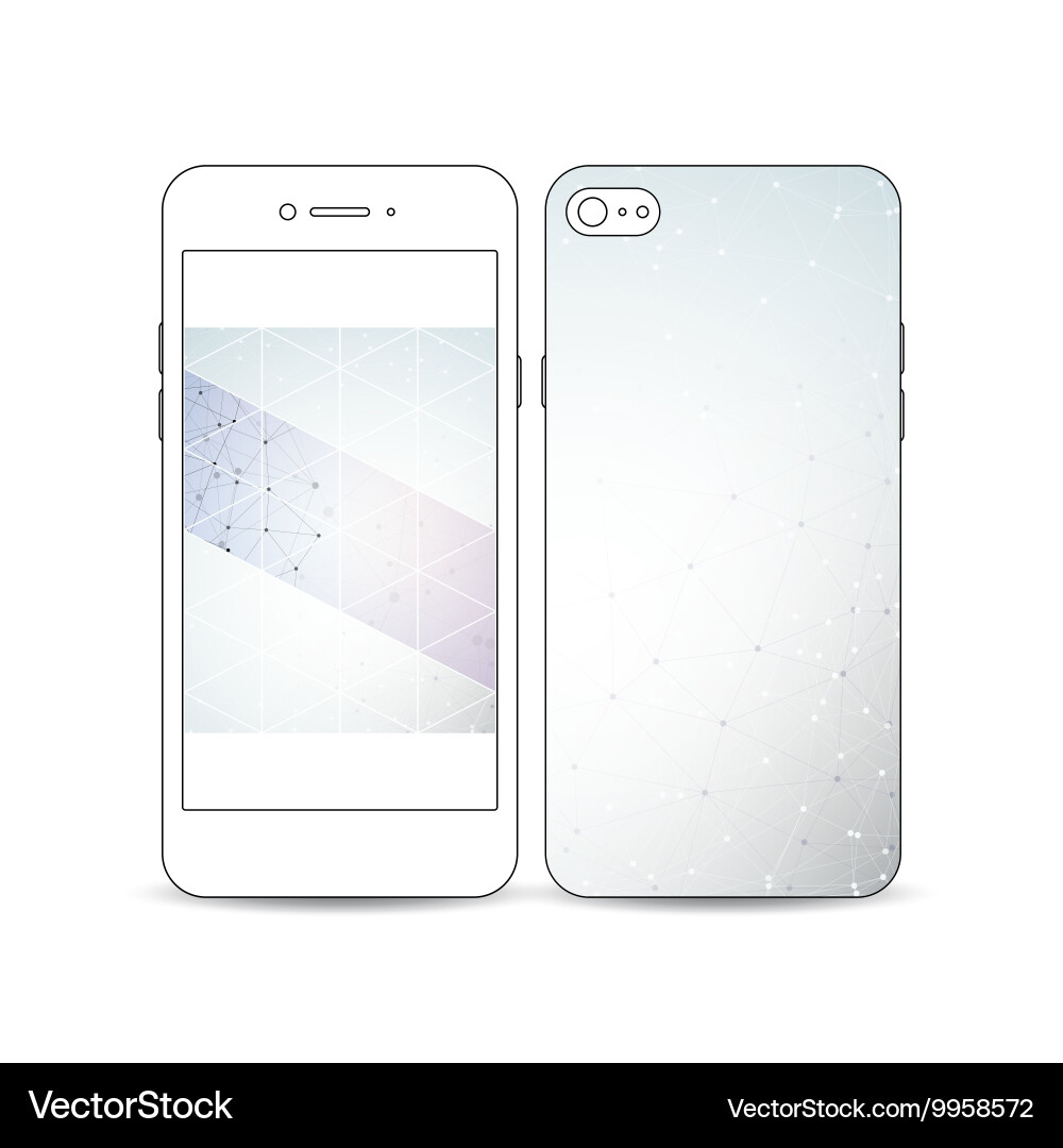 Mobile smartphone with an example of the screen vector image