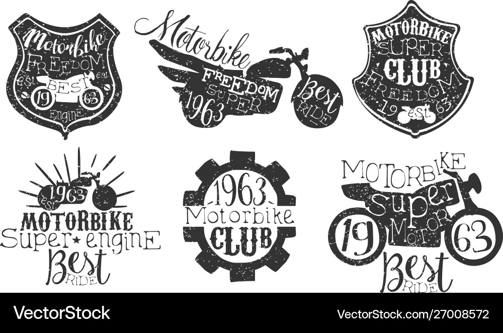 Motorrad Club retro Labels super motor Best Motorrad Club retro Labels super motor Best vektorbild