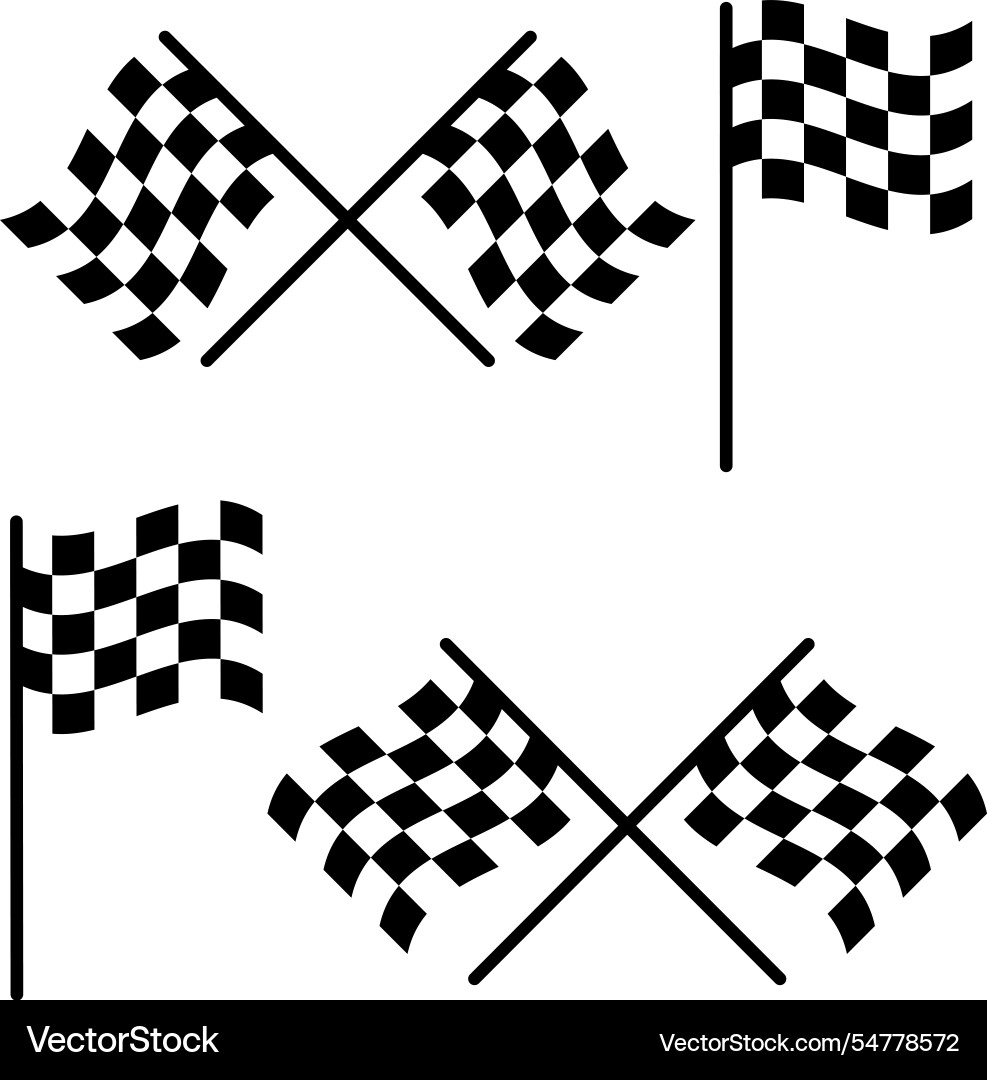 Set of racing flags simple checker Vector Image