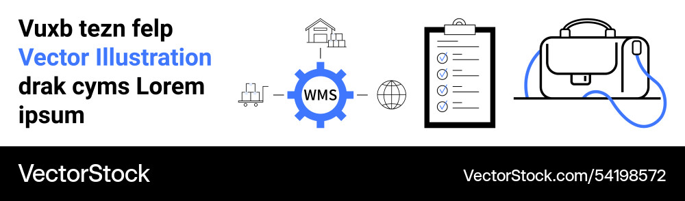 Warehouse management system gear checklist Warehouse management system gear checklist vector image