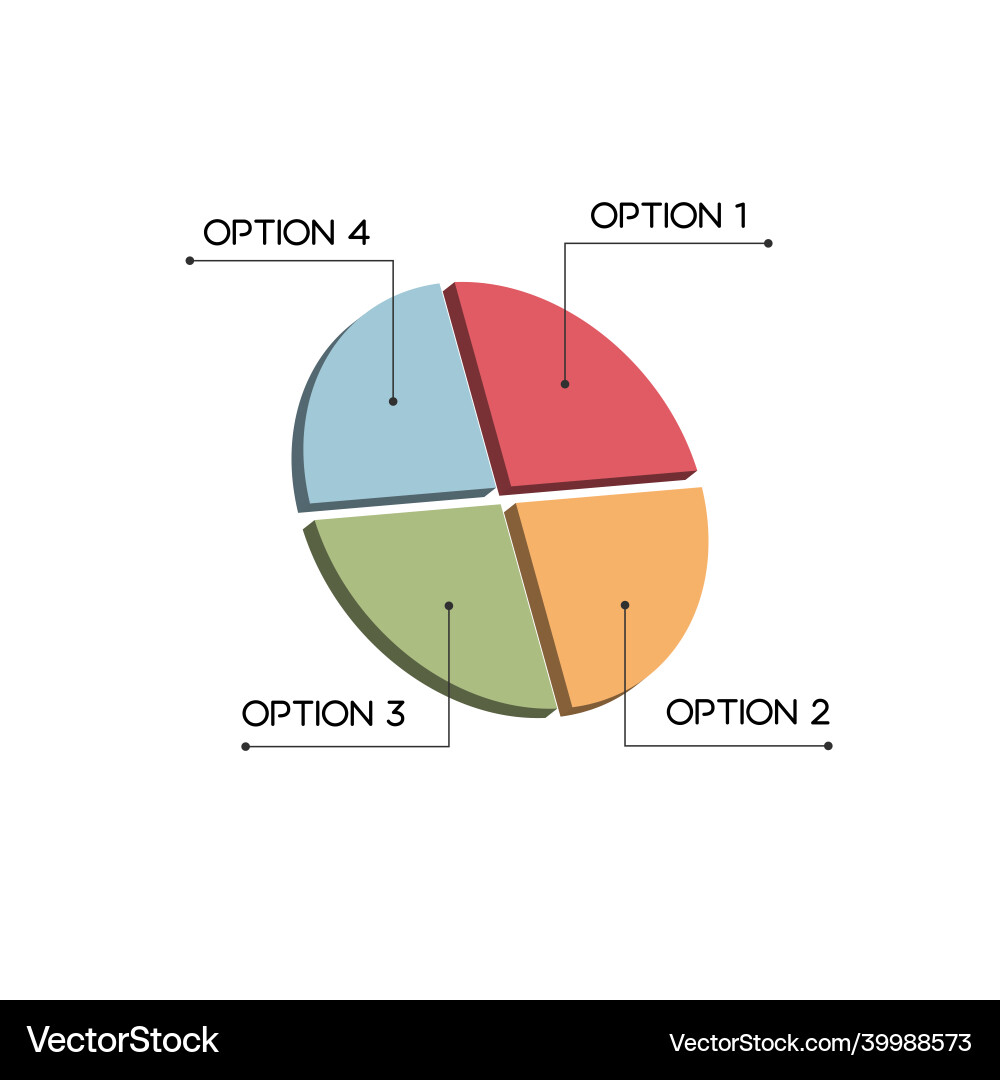 3d pie graph design empty infographic template vector image