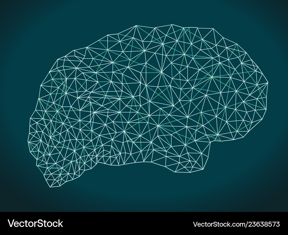 Abstract Brain Network Mesh vector image