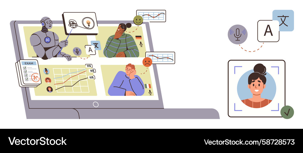 Ai tools enhancing communication and analysis Ai tools enhancing communication and analysis Vector Image