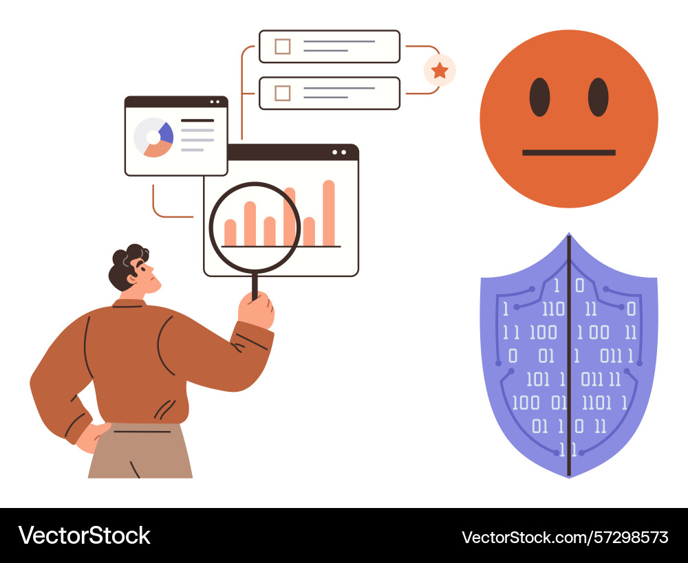 Data analysis user feedback and cybersecurity Data analysis user feedback and cybersecurity vector image