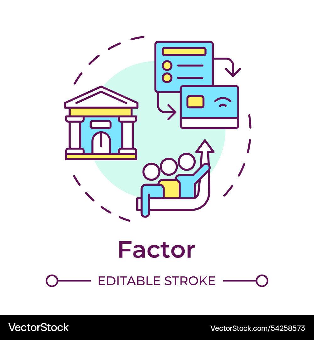 Factor multi color concept icon Vector Image