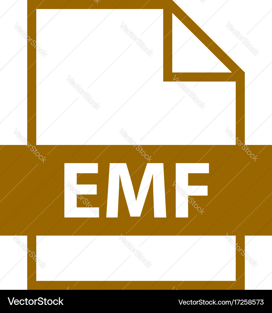 File name extension emf type Vector Image