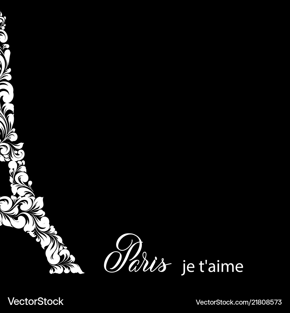 Fragment of the eiffel tower on a black background Fragment of the eiffel tower on a black background vector image