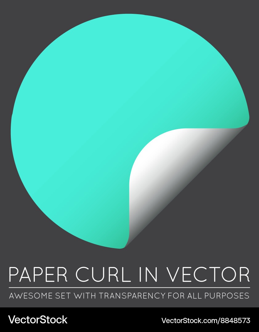Paper Curl Sticker with Shadow vector image