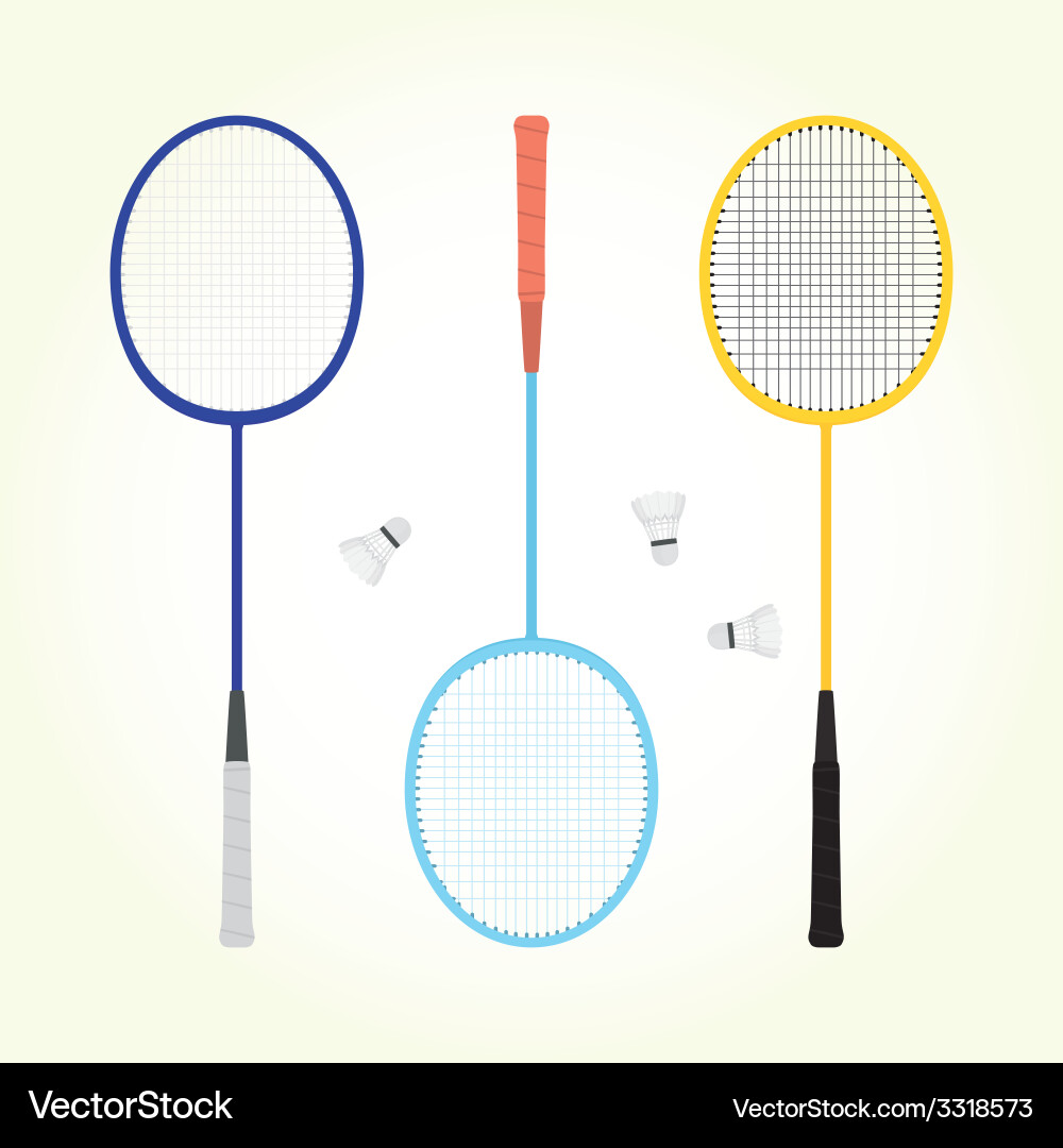 Retro Badminton Objects Set vector image