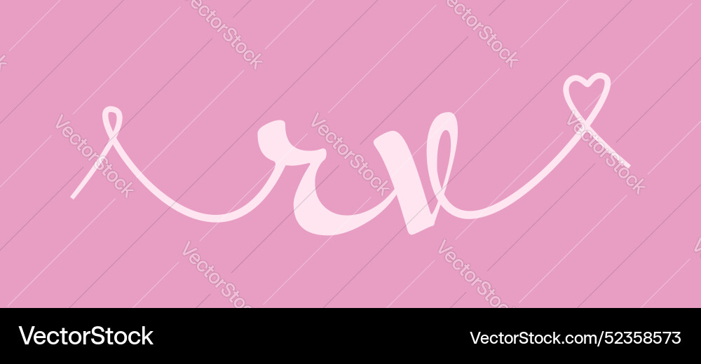 Rv initial wedding monogram calligraphy hand Vector Image