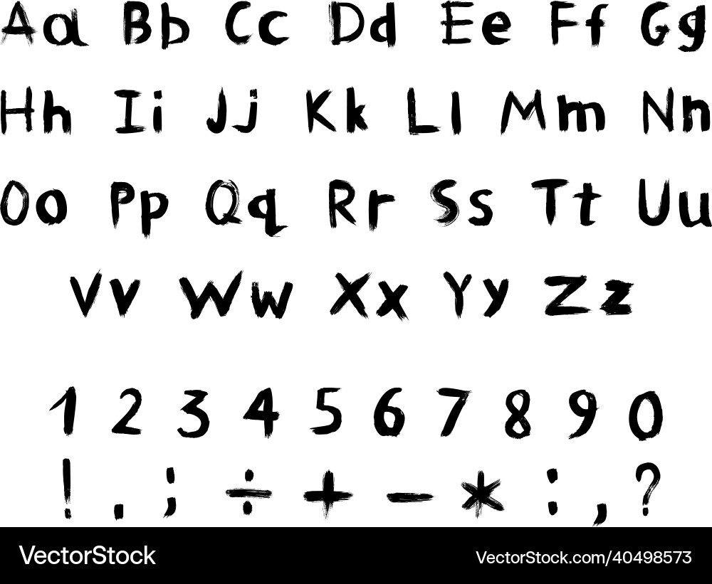 Textured Alphabet Set vector image