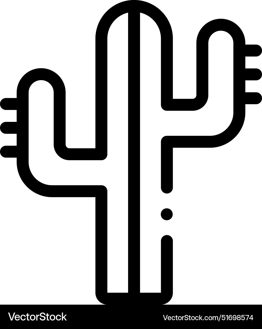 Cactus icon thin linear style design isolated Cactus icon thin linear style design isolated Vector Image