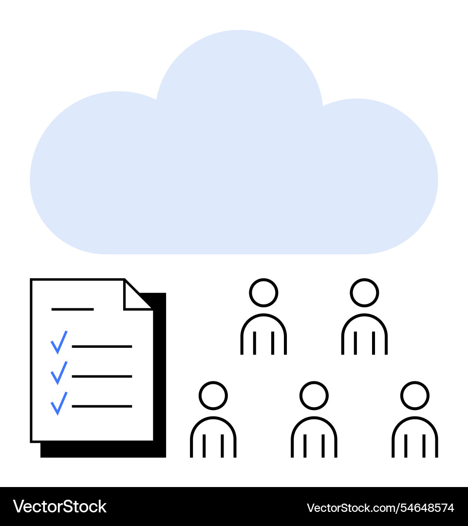 Cloud computing for team collaboration and task Cloud computing for team collaboration and task vector image