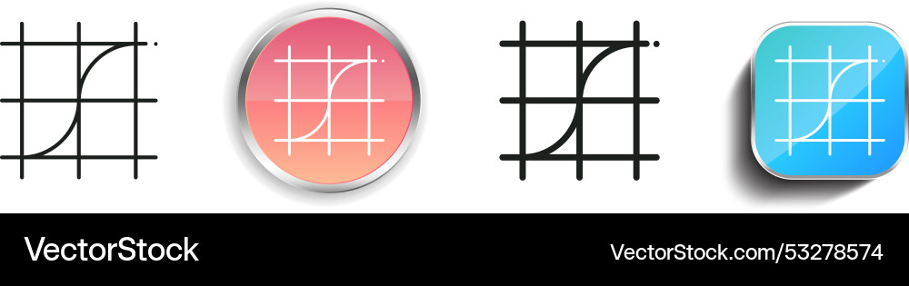 Curves icon thin linear regular and button style vector image