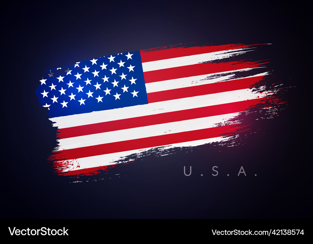 Distressed US Flag Grunge Vector Image